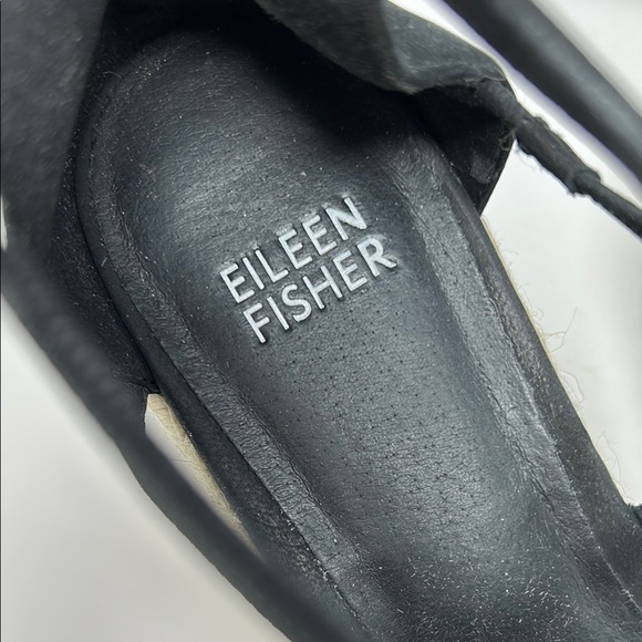 Eileen Fisher Black Wanda Tumbled Nubuck Espadrille Wedge Size 7 0052 - Picture 2 of 7